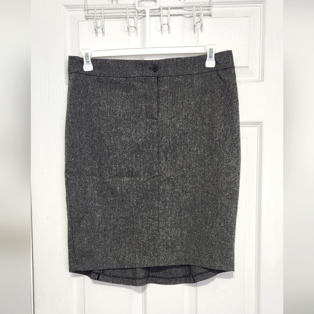 High-Low Faux Tweed Skirt